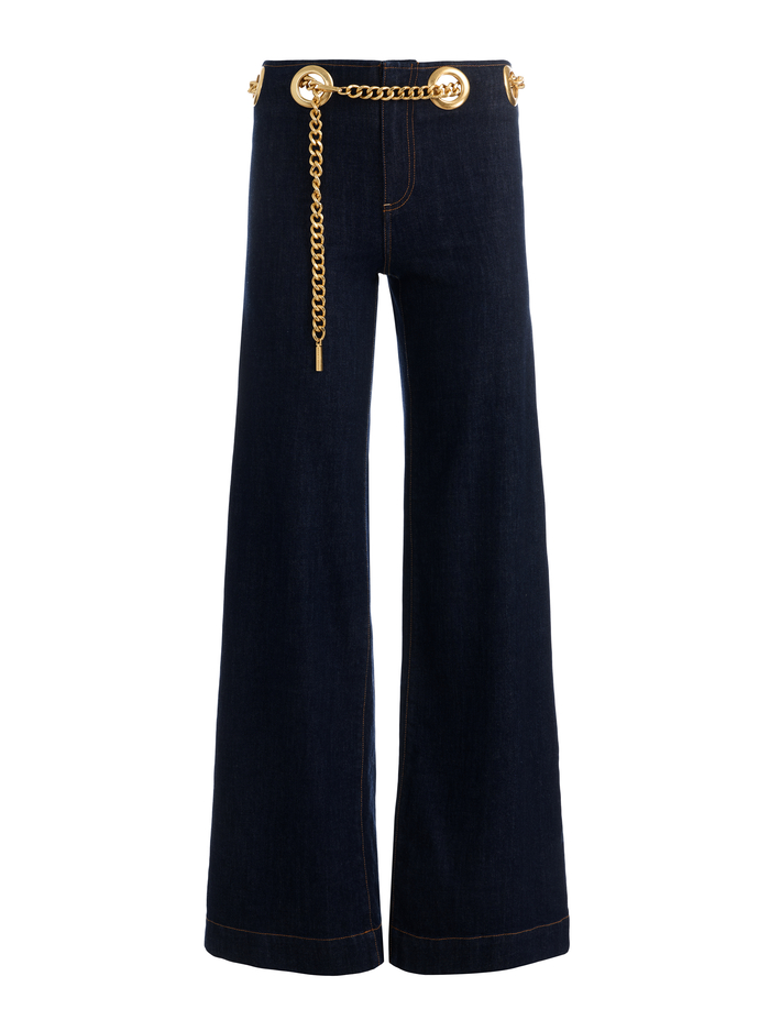 JASPER CHAIN BELT JEAN - DARK RINSE image 5 - ALICE + OLIVIA