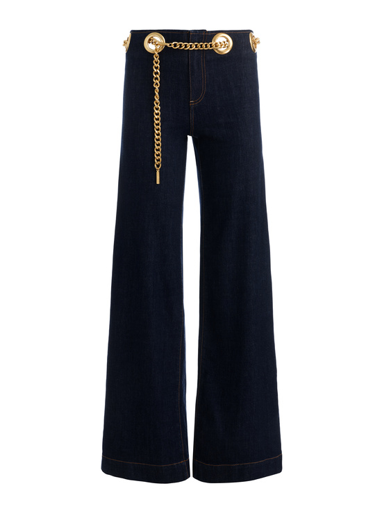 DARK RINSE-JASPER CHAIN BELT JEAN