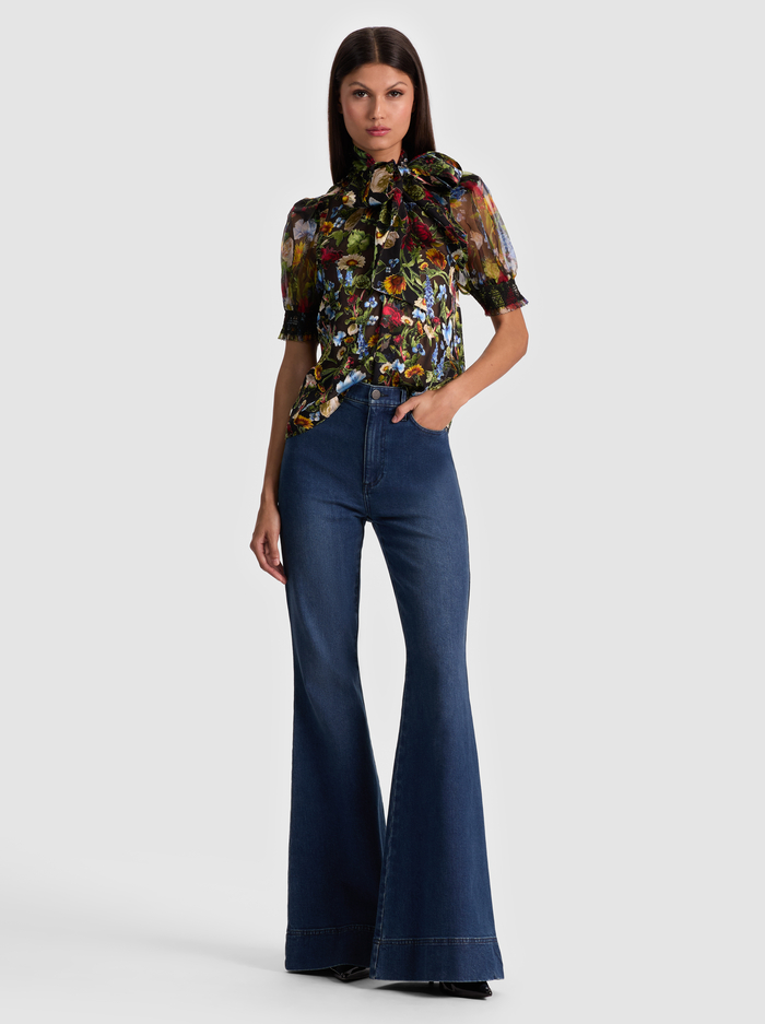 BRENTLEY PUFF SLEEVE BLOUSE - SOCIAL HOUR BLACK image 4 - Alice And Olivia