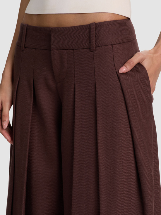 DARK CHOCOLATE-SIMON PLEATED TROUSER