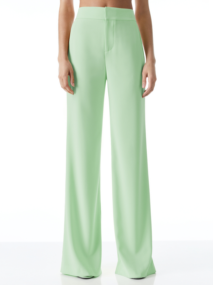 DEANNA HIGH WAISTED BOOTCUT PANT - SEAFOAM - Alice And Olivia