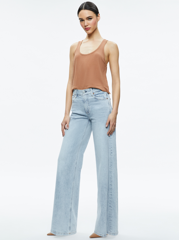 AVRIL BOXY TANK - CAMEL image 4 - Alice And Olivia