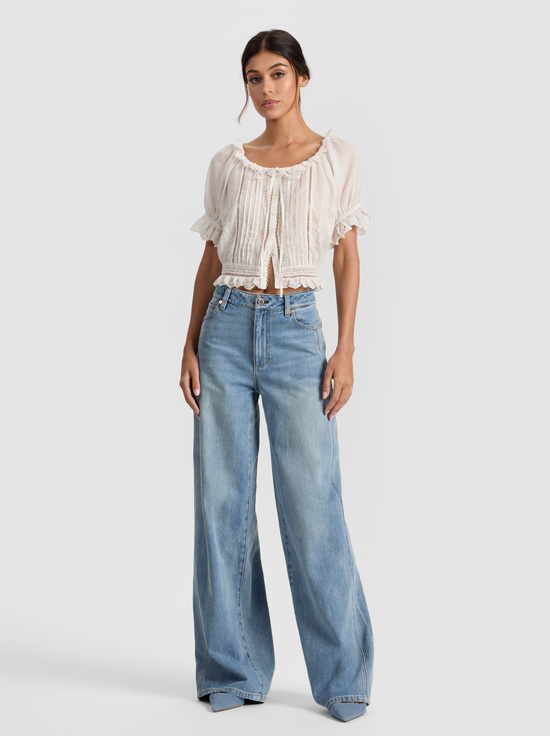 OFF WHITE-MCLAINE PUFF SLEEVE BLOUSE
