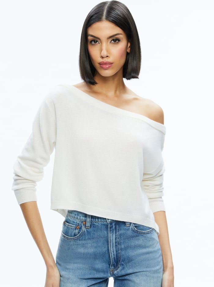 SHERRELL CASHMERE PULLOVER - ECRU - Alice And Olivia