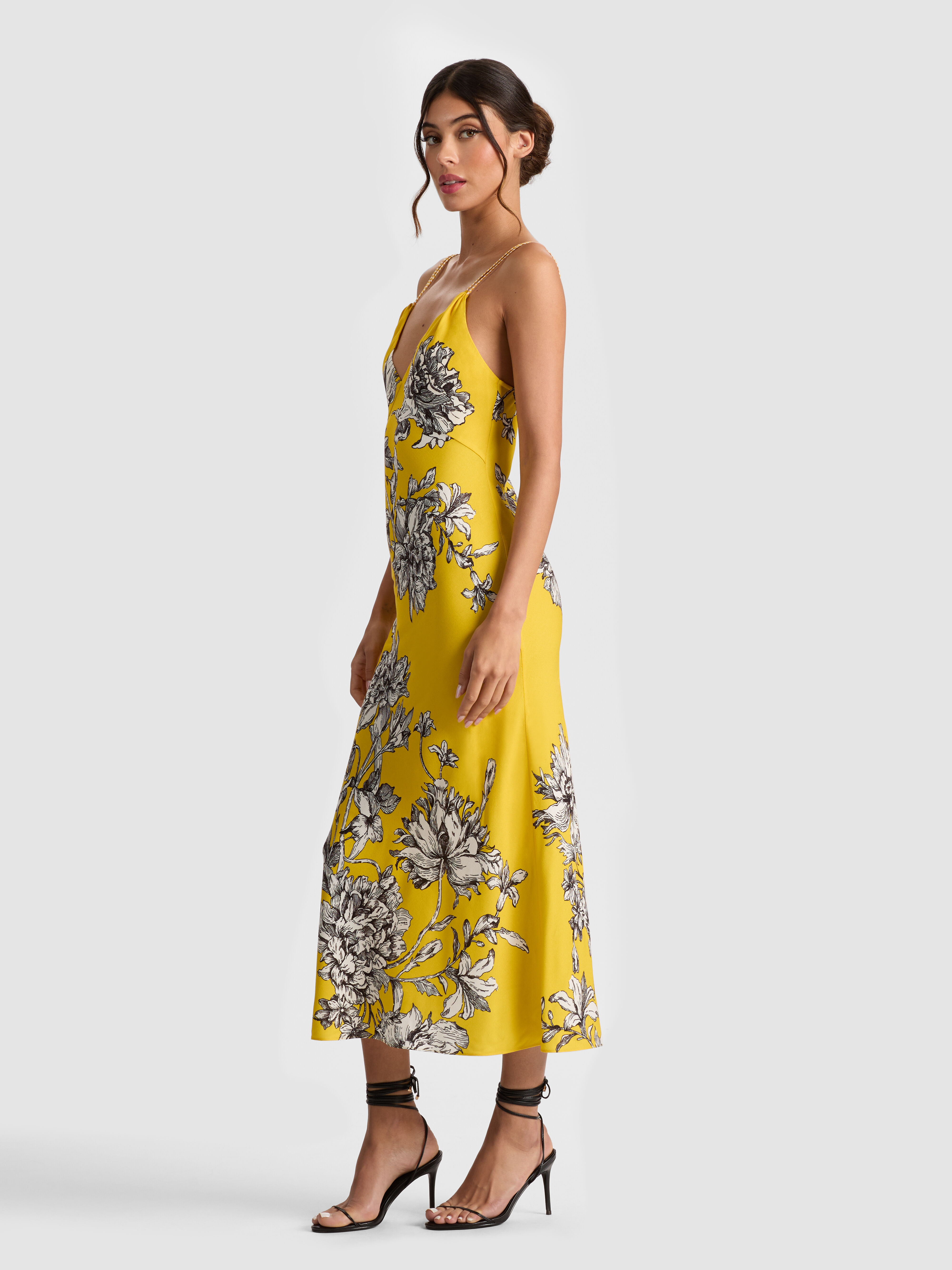 Alice+Olivia■Adley Floral Panel Midi Dress■ドレス Alice + Olivia Adley Floral Panel Midi Dress in Blue | Lyst