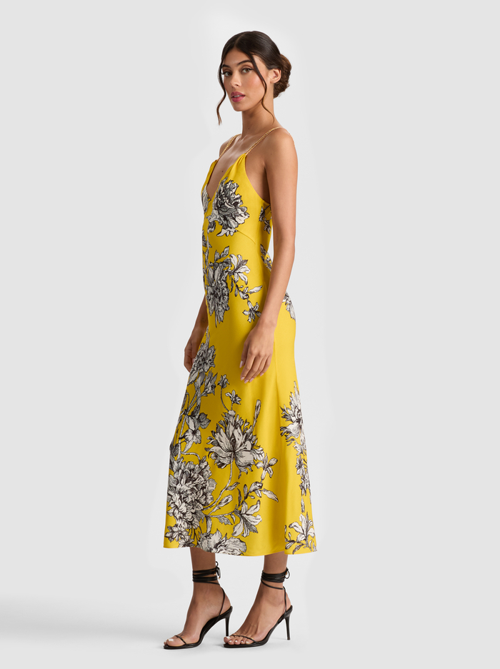 KIRO MIDI DRESS - BLOOMING WILD GOLDEN HOUR image 5 - Alice And Olivia