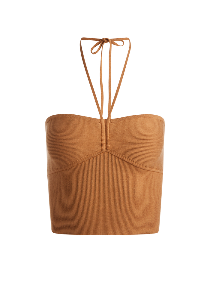 LINNIE RUCHED HALTER - TAN image 5 - Alice And Olivia