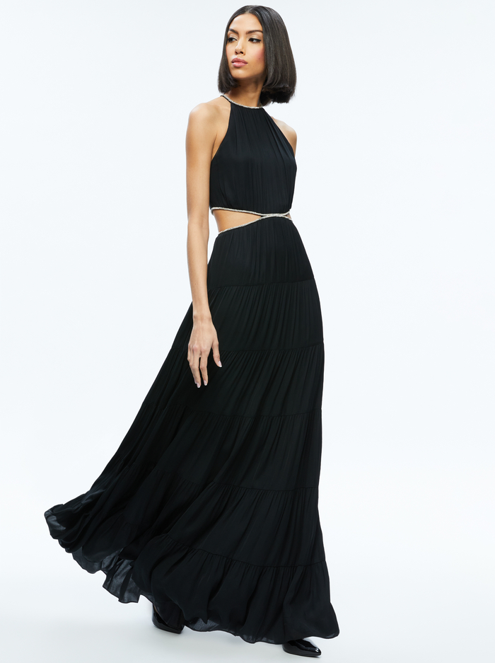 MYRTICE EMBELLISHED CUT OUT MAXI DRESS - BLACK image 4 - Alice And Olivia
