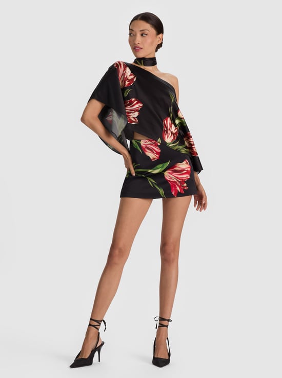 SOFT TULIP BLACK-RUBI MINI SKIRT
