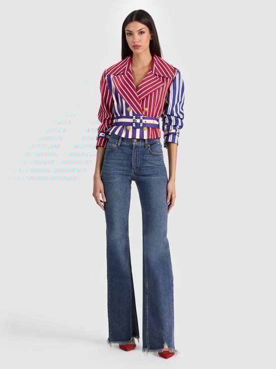 TWILGHT BLU/CHIL PEP MIX STRIP-KEITH CROPPED TRENCH