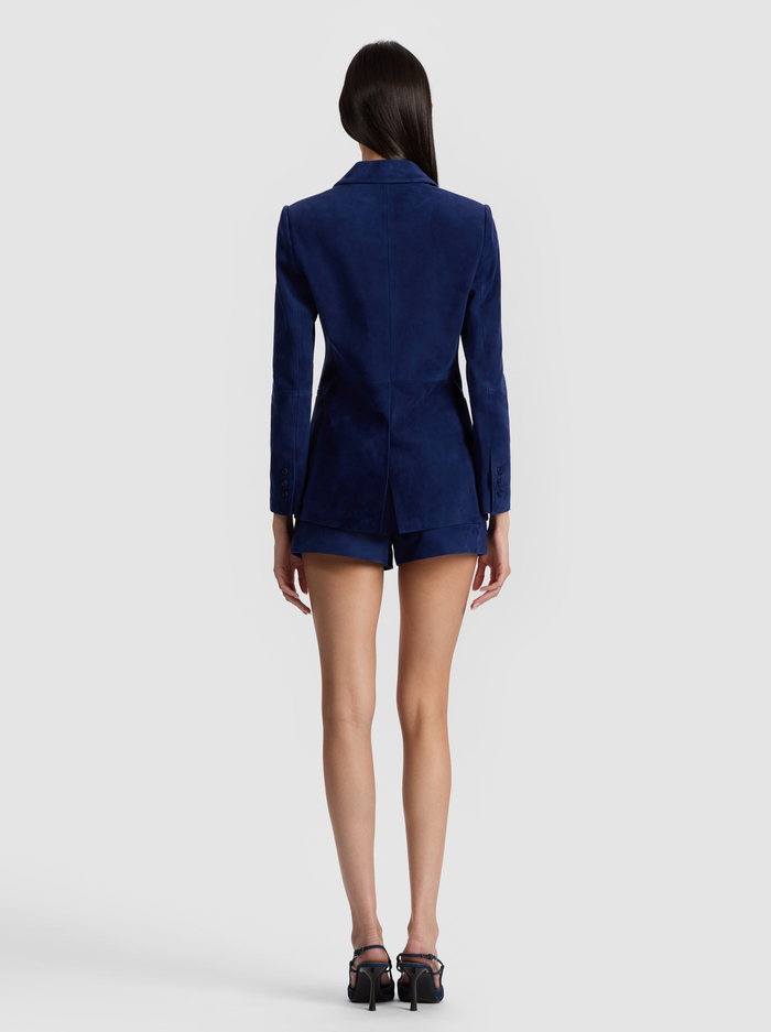 MACEY SUEDE FITTED BLAZER - INDIGO image 2 - Alice And Olivia