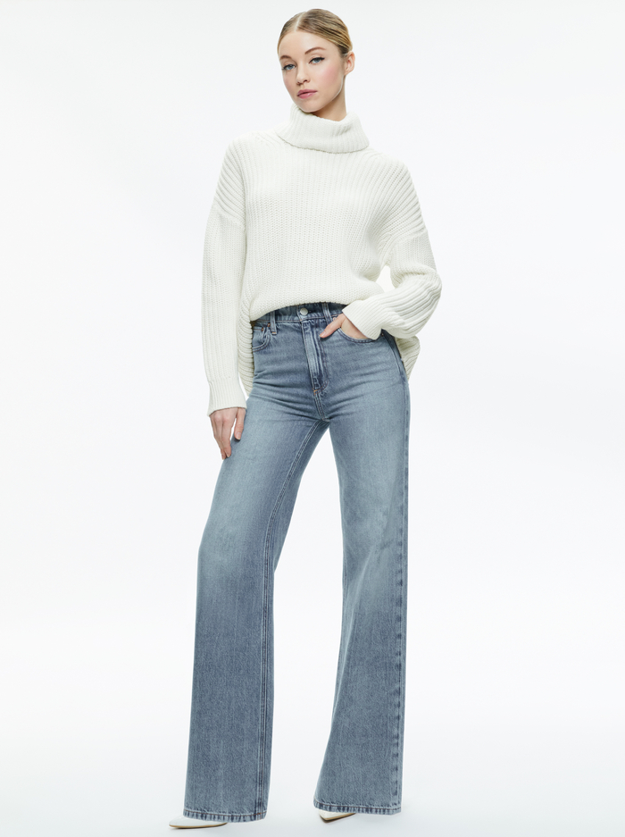 VERE DETACHABLE TURTLENECK SWEATER - SOFT WHITE image 4 - ALICE + OLIVIA