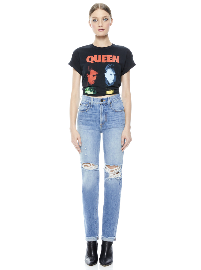 SHIRA TEE - BLACK/MULTI image 4 - Alice And Olivia