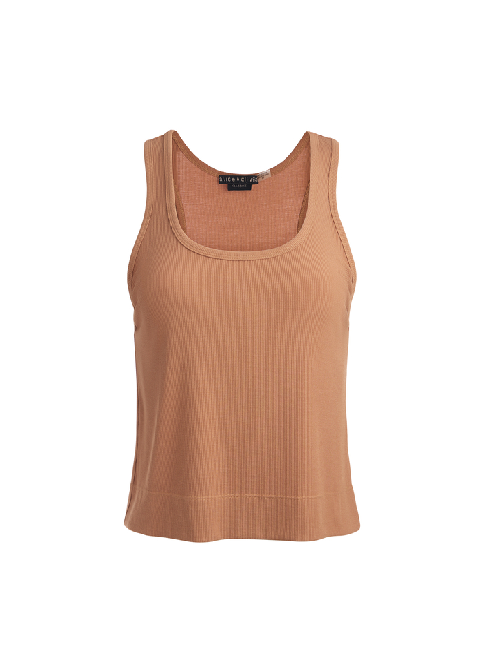 AVRIL BOXY TANK - CAMEL image 5 - Alice And Olivia