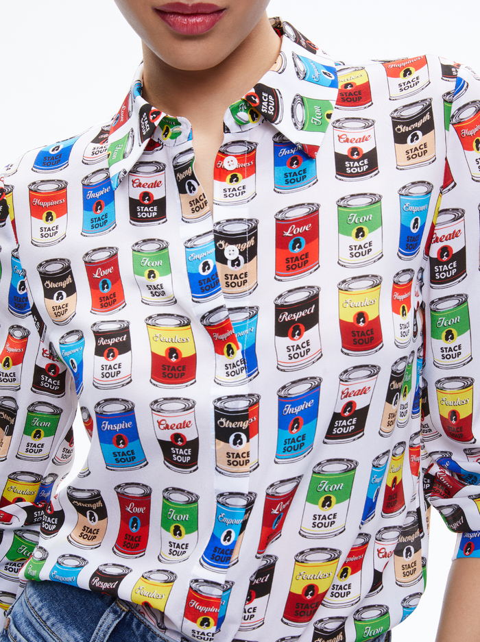 WILLA STACE FACE PLACKET TOP - STACE SOUP image 3 - Alice And Olivia