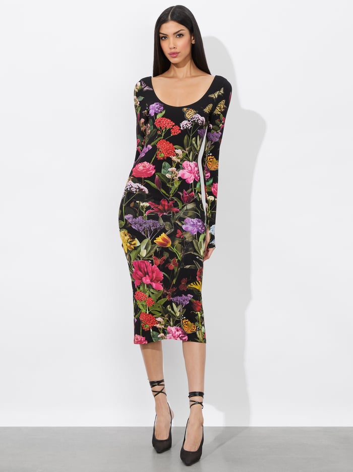 DELORA MIDI DRESS - SECRET GARDEN image 4 - Alice And Olivia