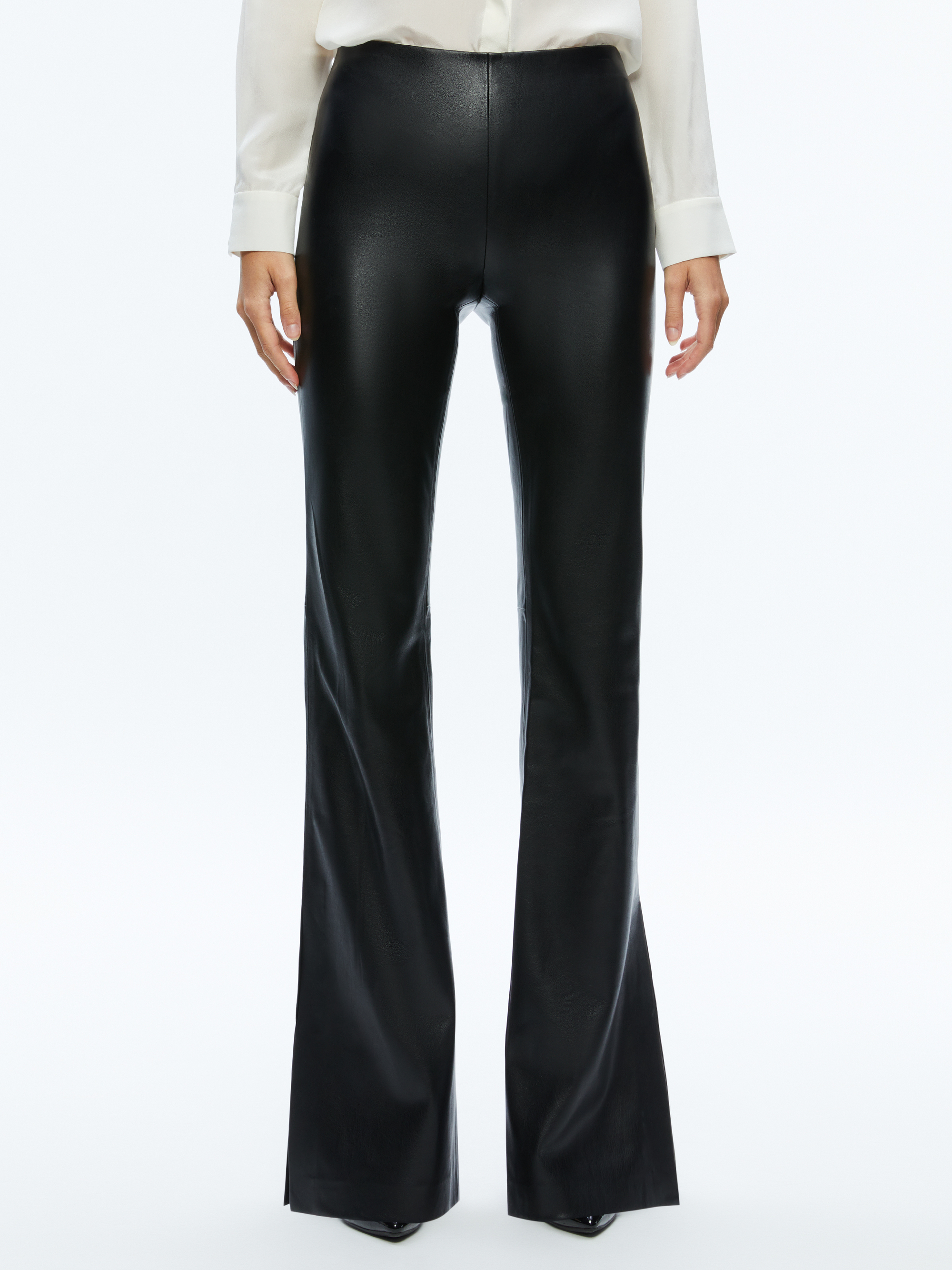 Velvet Simone Vegan Leather Pant with Pleat - Black main image 1