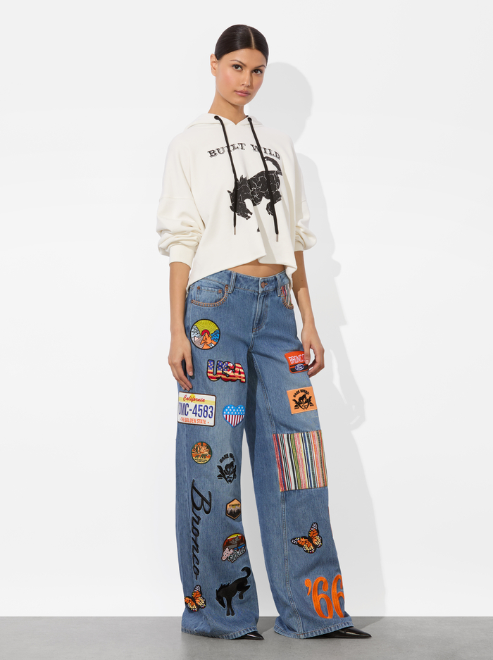 A+O X BRONCO SUNNY CROPPED HOODIE - BUILT WILD image 1 - Alice And Olivia