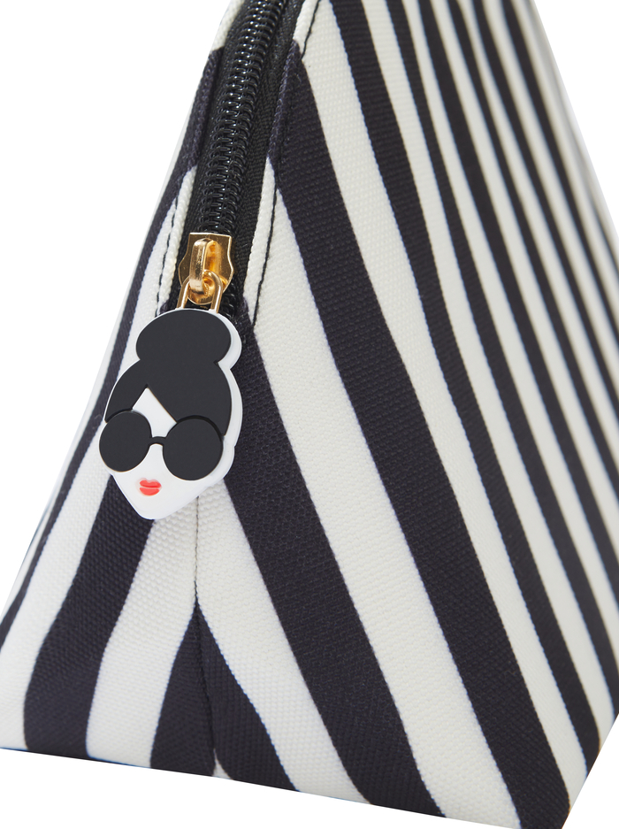 A+O X FABFITFUN PENCIL POUCH - POSITANO STRIPE SM BLACK image 2 - Alice And Olivia