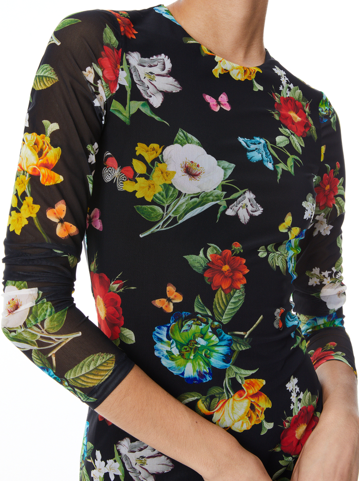 DELORA LONG SLEEVE MINI DRESS - ATRIUM FLORAL SM image 3 - Alice And Olivia