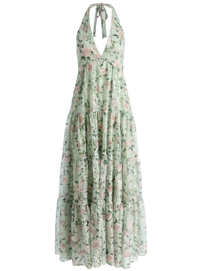 MAURA TIERED MAXI DRESS - GARDEN GOSSIP LIGHT SAGE image 5 - ALICE + OLIVIA