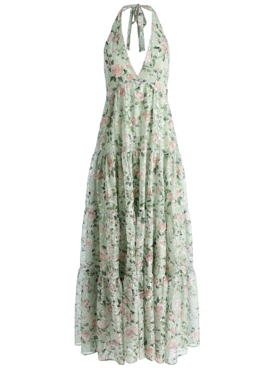 GARDEN GOSSIP LIGHT SAGE-MAURA TIERED MAXI DRESS