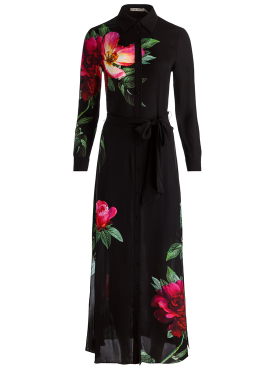 EMPRESS BLOOM BLACK-CHASSIDY MAXI SHIRT DRESS