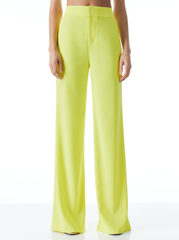 Deanna High Waisted Bootcut Pant In Lemon Sorbet | Alice And Olivia