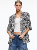 SHAN BOXY OVERSIZED EMBELLISHED BLAZER - ZEBRA