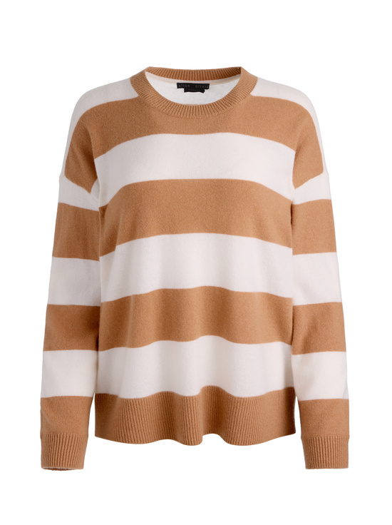 PRALINE/ECRU-LAURA CASHMERE PULLOVER
