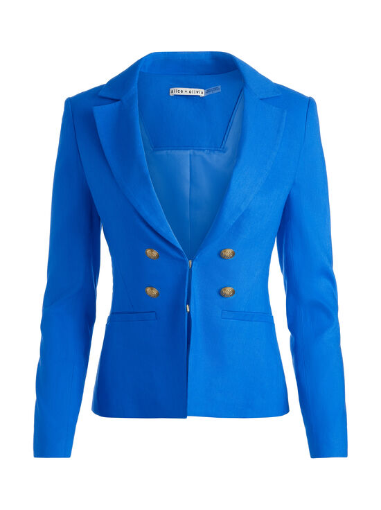 TRUE BLUE-MYA LINEN FITTED BLAZER