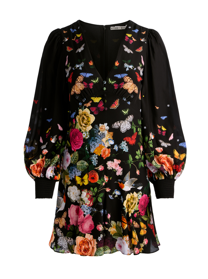 IRENE MINI DRESS - SOLAR STRENGTH BLACK image 5 - ALICE + OLIVIA