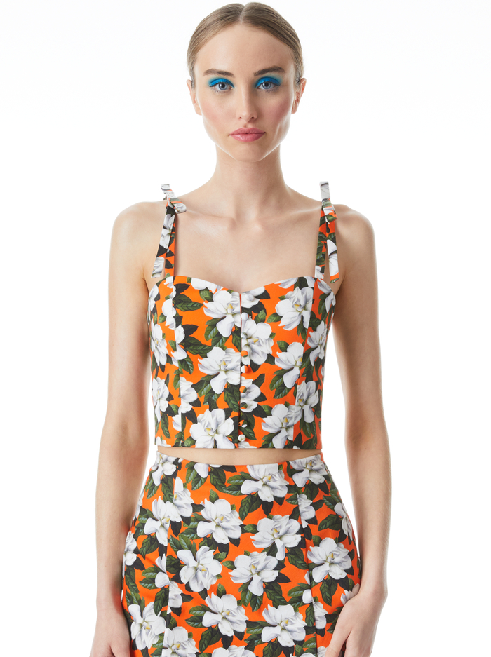 BECCY FRONT BUTTON BUSTIER - BLOSSOM - Alice And Olivia