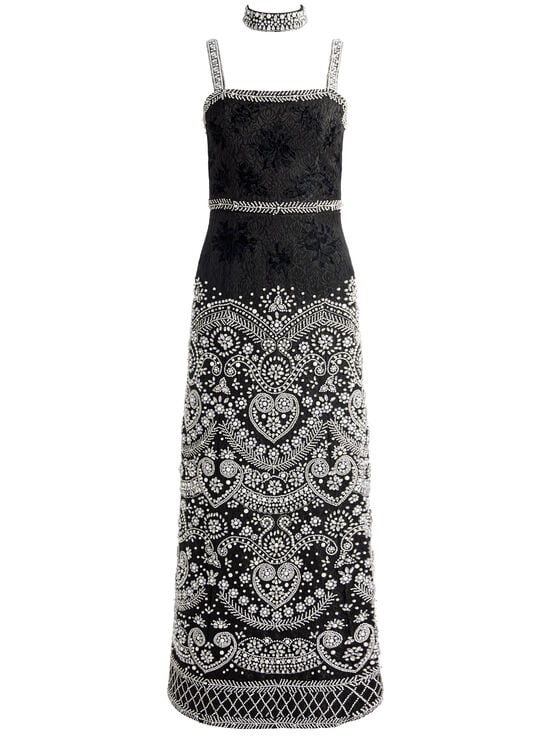 BLACK/MULTI-PAIGE MAXI GOWN