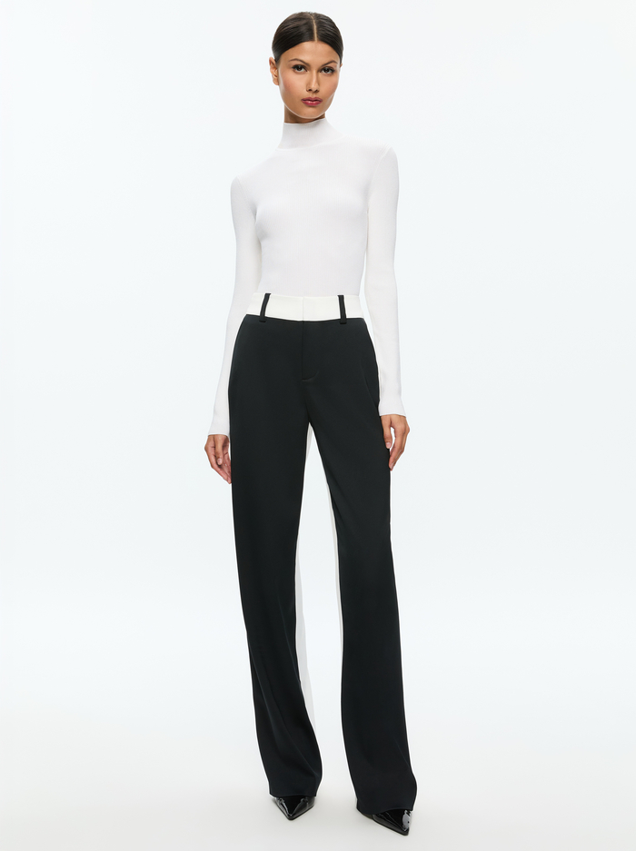 ALEXANDER TROUSER - BLACK/OFF WHITE image 4 - Alice And Olivia