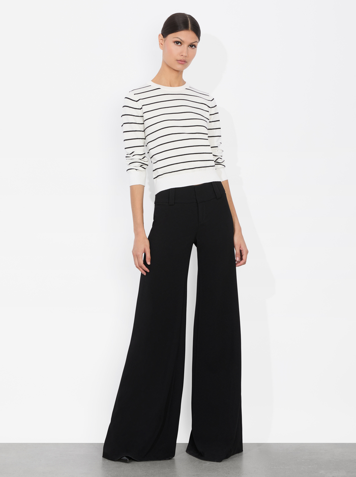 CAROLANN SHRUNKEN PULLOVER - SOFT WHITE/BLACK image 4 - Alice And Olivia