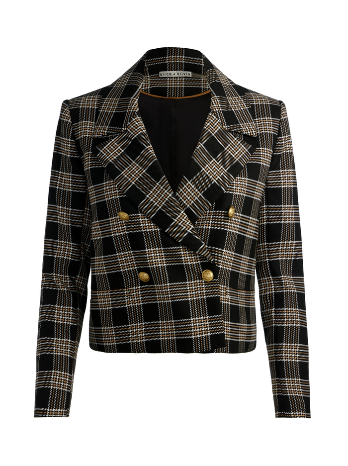 AVERY DOUBLE BREASTED BLAZER - BLACK/MULTI image 5 - Alice And Olivia