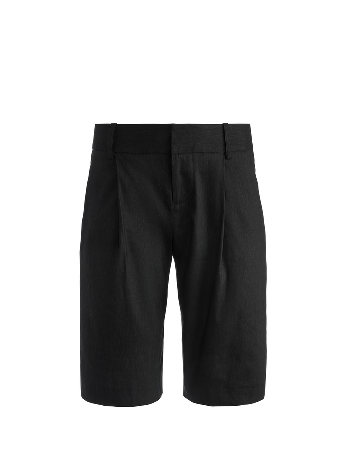ERIC LOW RISE LINEN BERMUDA SHORT - BLACK image 5 - Alice And Olivia