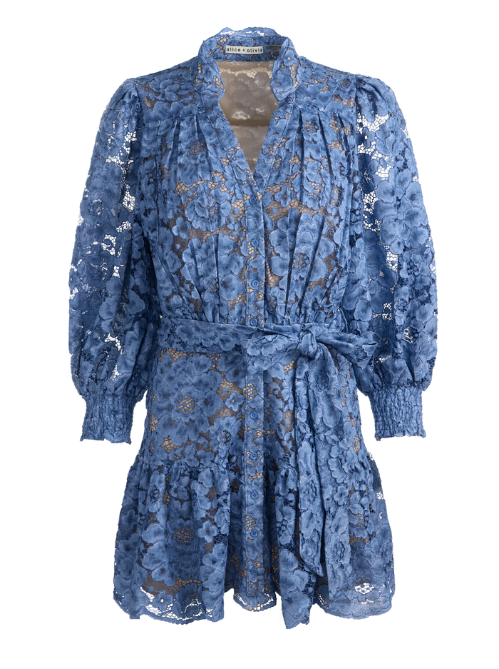 CORA MINI SHIRT DRESS - INDIGO image 5 - ALICE + OLIVIA