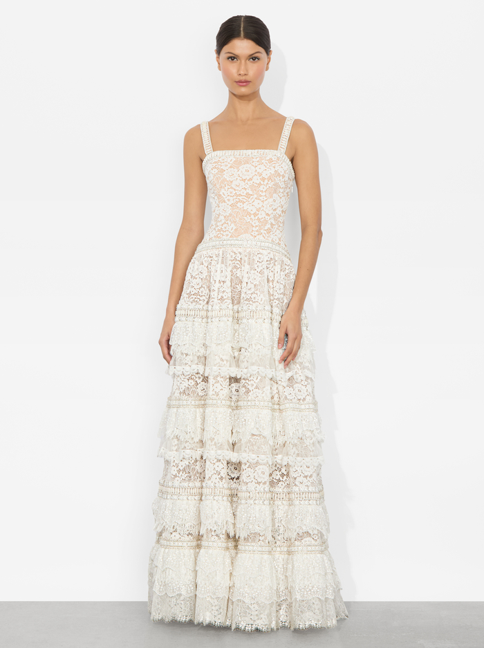 ZENA LACE MAXI DRESS - OFF WHITE image 6 - Alice And Olivia