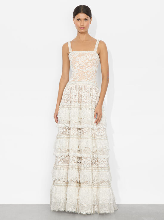 OFF WHITE-ZENA LACE MAXI DRESS
