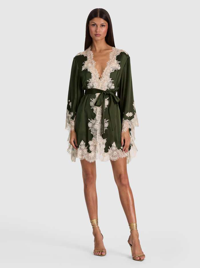 DREA LACE ROBE - DARK FERN - ALICE + OLIVIA