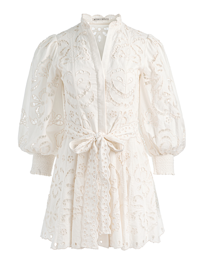LUCY MINI SHIRT DRESS - OFF WHITE image 6 - ALICE + OLIVIA