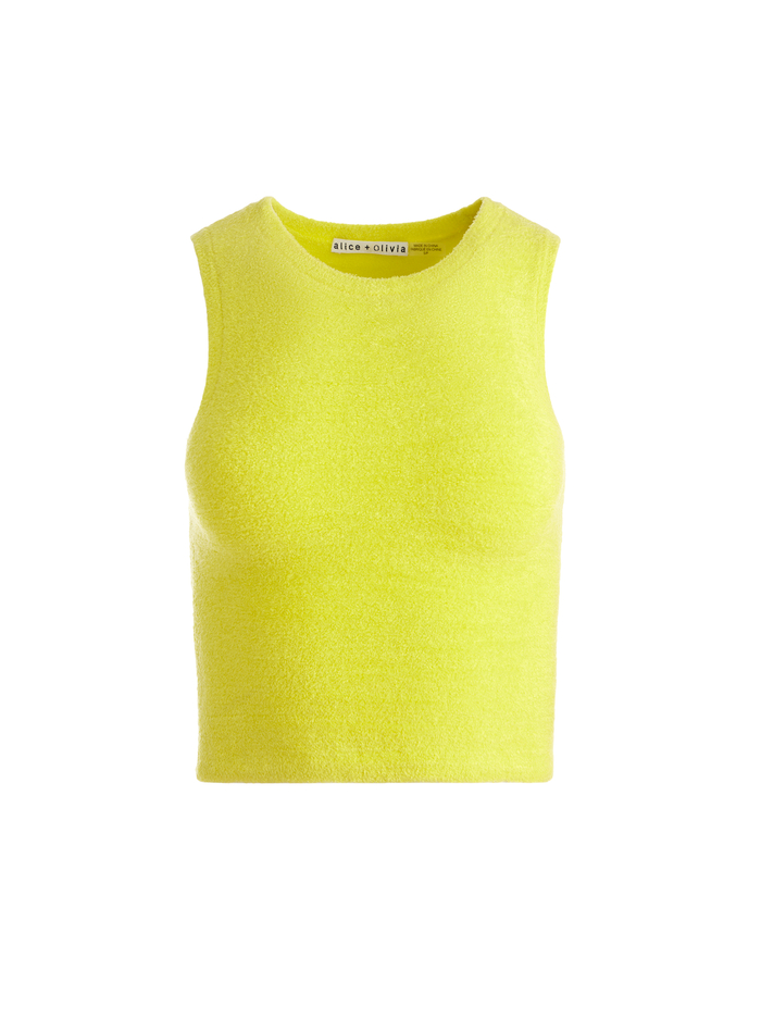 AMITY SLEEVELESS CROPPED TANK - CANARY image 5 - Alice And Olivia