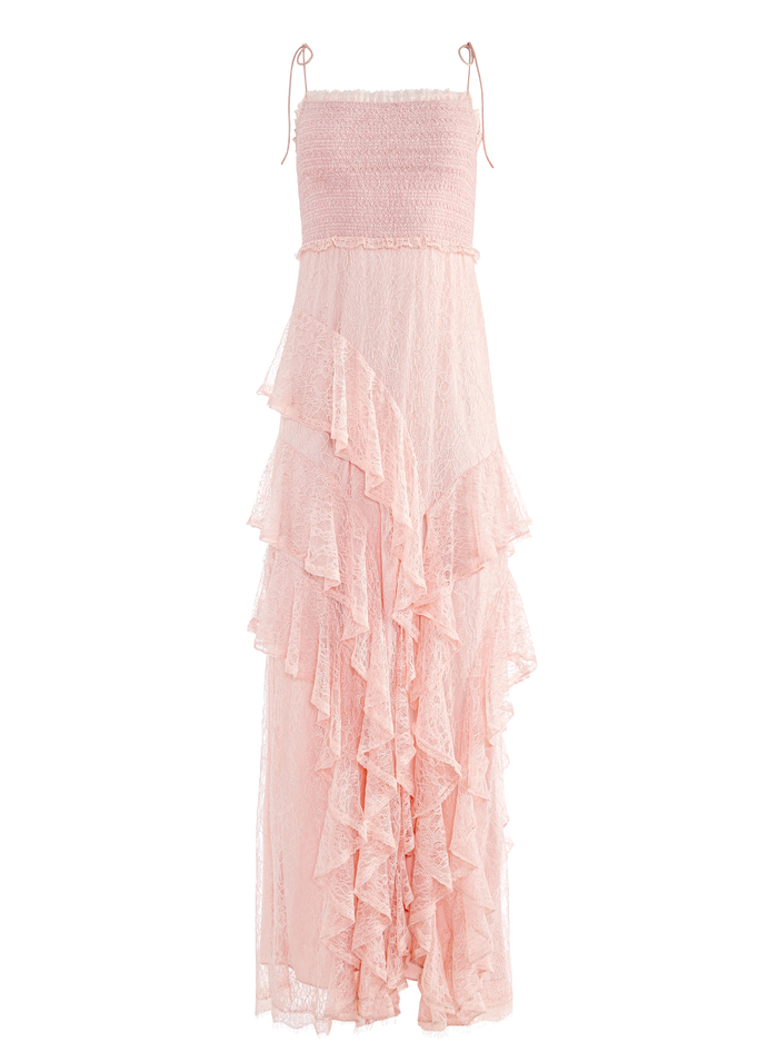 JOCELYN RUFFLE MAXI DRESS - ENGLISH ROSE image 5 - Alice And Olivia