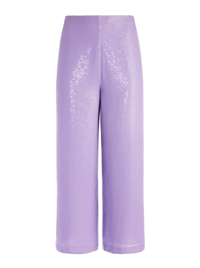 ELBA SEQUIN HIGH WAISTED ANKLE PANT - LAVENDER image 5 - Alice And Olivia