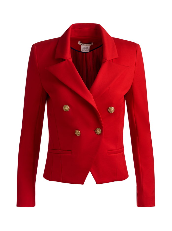 SABLE DOUBLE BREASTED CROPPED BLAZER - CHILI PEPPER image 5 - ALICE + OLIVIA