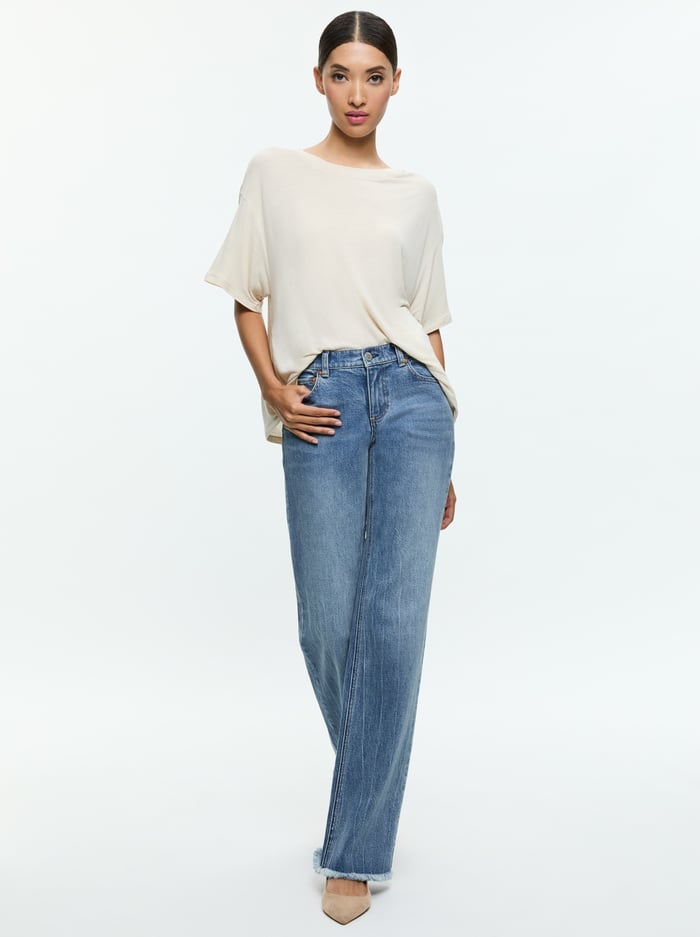 EVAN OVERSIZED TEE - OATMEAL image 4 - Alice And Olivia