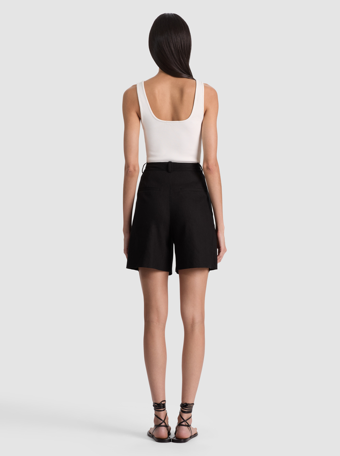 CONRY LINEN BERMUDA SHORT - BLACK image 2 - ALICE + OLIVIA