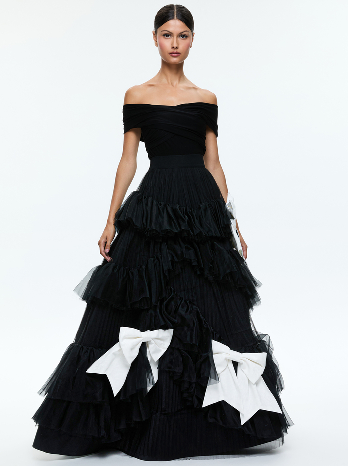 JESSICA BALLGOWN SKIRT - BLACK/OFF WHITE image 1 - Alice And Olivia